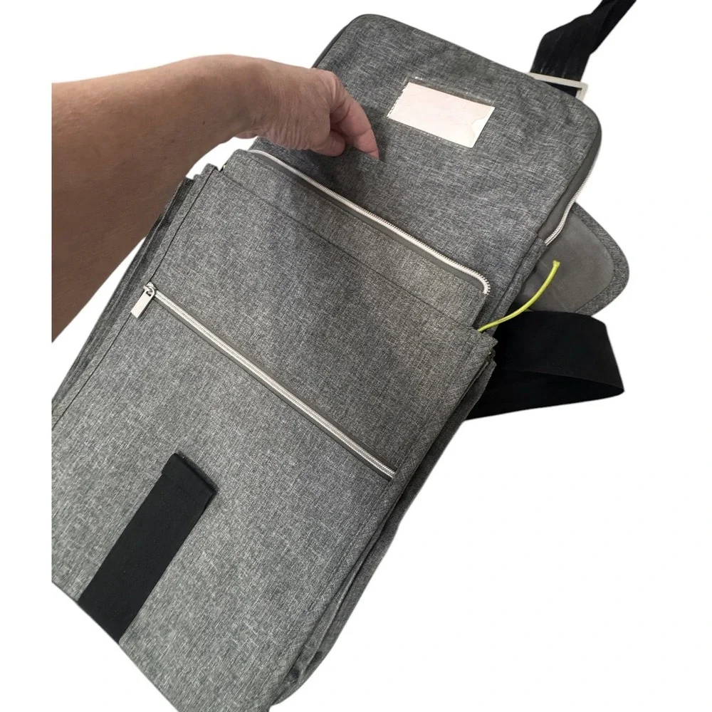 Ikea Family Upptack Expandable Gray Backpack Laptop Messenger Bag Pockets 3 Pcs
